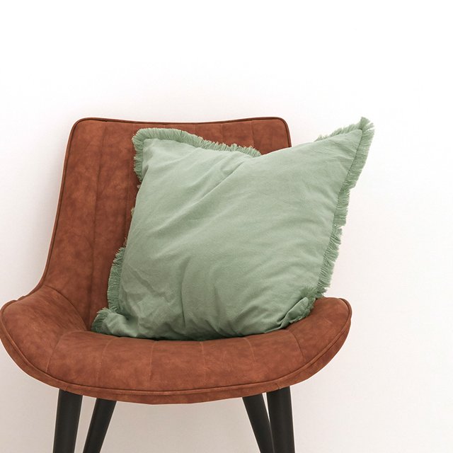 Nvzi 2 fundas de almohada de algodón lavado de color liso. Clásicas y atemporales, fundas de almohada sencillas de color puro que quedan genial en cualquier cama. 50 x 50 cm (verde claro).