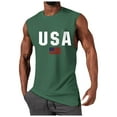 thumbnail image 2 of Linfrsh Tank Tops Men Workout Shirts for Men Men's Summer Solid Color Vest Sleeveless T Shirt Athletic Shirts Mens Compression Tank Top Green,XL, 2 of 4