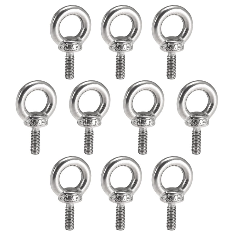 Lot De 10 Eye Bolts M3x9mm En Acier Inox, Filetage 7mm Intérieur, 14mm Extérieur - Neuf Sous Blister