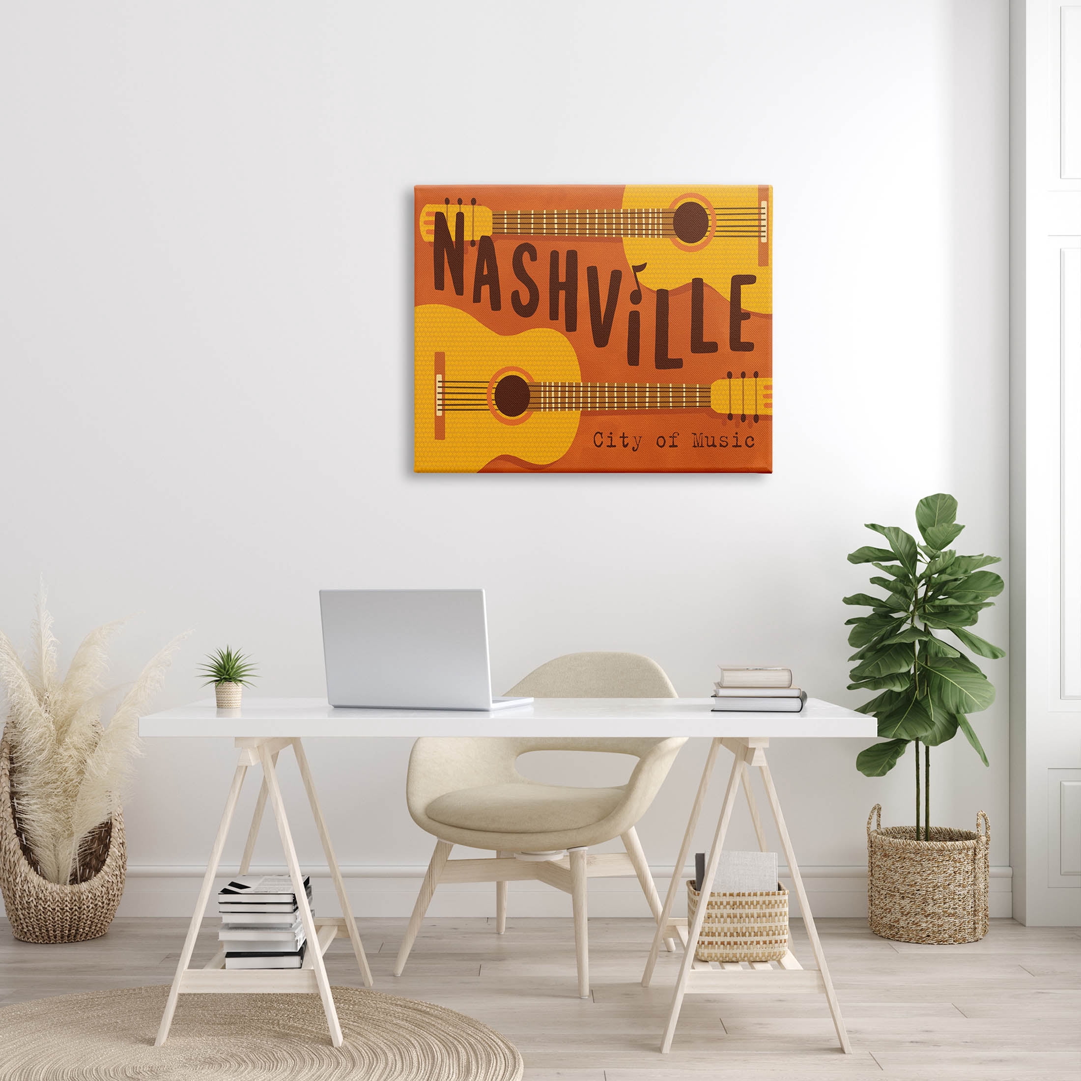 Nashville City of Music Guitars Performing & Arts Graphic Art Gallery Wrapped Canvas Print Wall Art