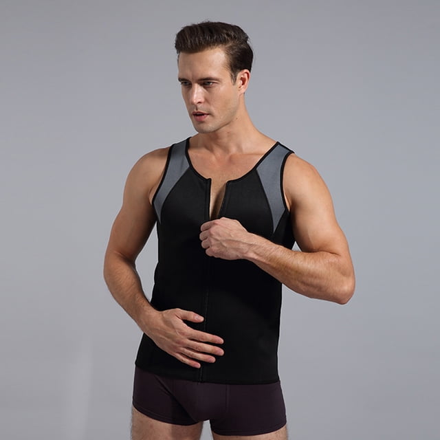 Camiseta sin mangas tipo chaleco para hombre, para entrenamiento, pérdida de peso, fitness, sauna