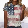 thumbnail image 4 of Axiiglly T Shirts for Women USA Flag 250th Anniversary Independence Day Short Sleeve Crew Neck Tees Fashion Holiday Tops, S-2XL, 4 of 5