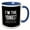 Blue/White, variant on 3drose, Im the Youngest the Rules Don’t Apply to Me. White on Black Background, 11oz Two-tone Red Mug