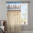 thumbnail image 4 of Western Horse Sheer Curtains 84 Inches Long, Farmhouse Wooden Grain Vintage Cowboy Barn Door Light Filering Curtains, Breathable Simi Curtain Privacy Drapes for Living Room Bedroom Window Treatment, 4 of 9