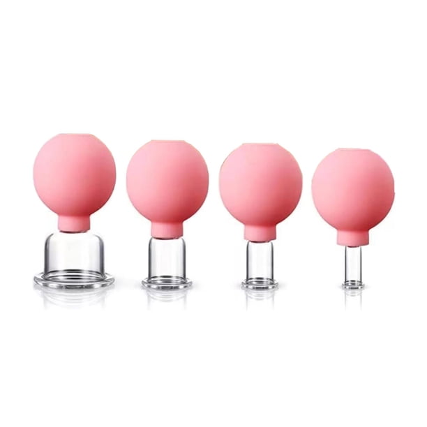 Minnieouse 4 Uds. Accesorios de tratamiento de ventosas, accesorio de masaje para el cuidado Personal, ventosas para terapia facial de cuerpo pequeño, Tratamientos faciales Rosado Minnieouse CE013668-01