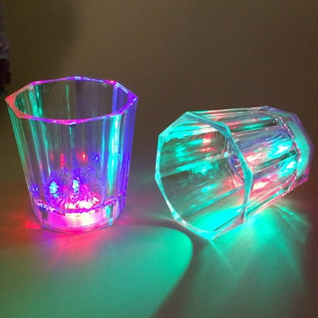 SOPOTUTU Light-up Tumbler Cup Octagon Transparent 14 Pcs