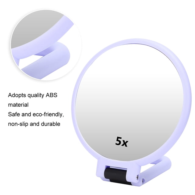 Miroir Grossissant 5X, Miroir de Maquillage Cosmétique de Voyage Pliable et Ajustable