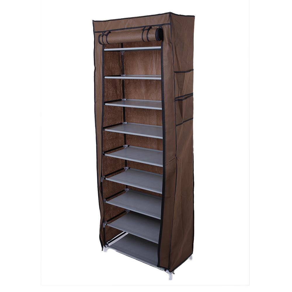 Amazon Classy Shoe Rack Ktaxon 10-Tier Dustproof Shoe Rack, Coffee