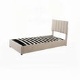 thumbnail image 4 of The Twin Size Bed Features a Sleek Vertical Stripe Headboard and Hydraulic Storage, 4 of 19
