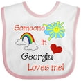 thumbnail image 3 of Inktastic Someone in Georgia loves me Boys or Girls Baby Bib, 3 of 4
