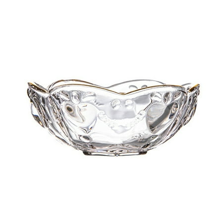 

Japanese Embossed Glass Bowl Mini Dipping Plates Sushi Dish Round Glasses Salad Fruit Container