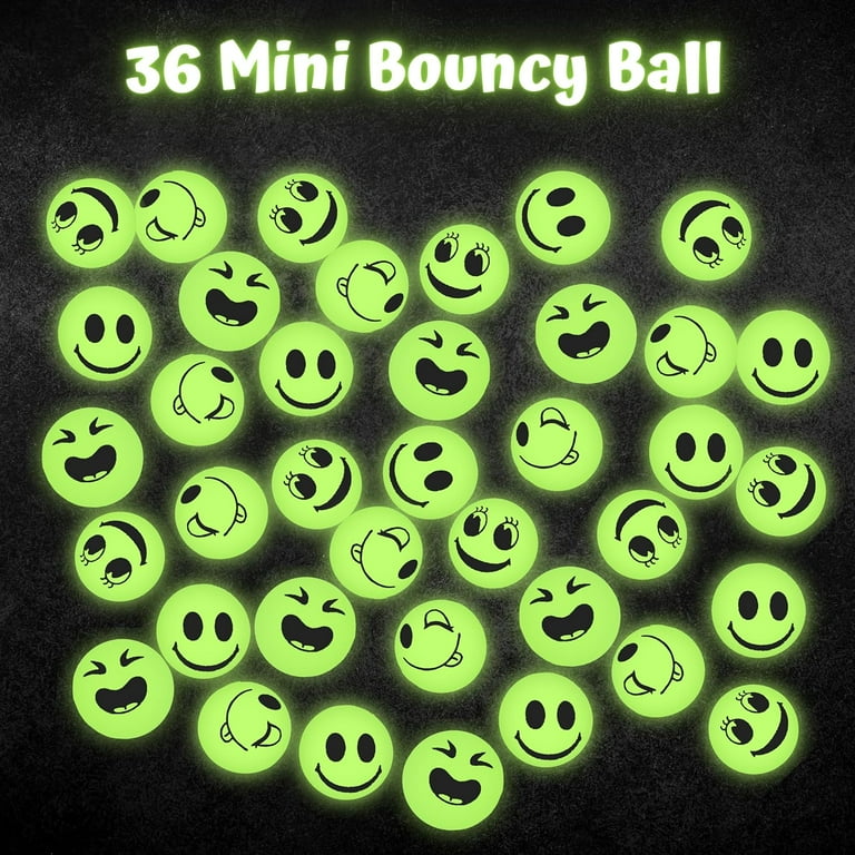 108 Pcs Glow In The Dark Toys Assortment - 36 Bouncy Balls, 36 Coil Springs, 36 Sticky Hands