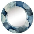 thumbnail image 2 of Designart "Grey Blue Leafs Harmony Cool Tones" Floral Round Wall Mirror - Traditional Oval Printed Decorative Oversized Mirror - Multiple Color Options, 2 of 4