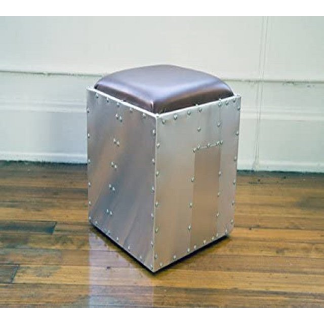 NauticalMart Aviator Aeromen Ottoman Table d'Appoint Aluminium Avion Argent Mobilier Aviation