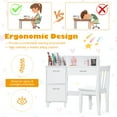 thumbnail image 6 of Infans Kids Wooden Study Desk & Chair Writing Table w/Drawer Storage Cabinet, 6 of 7