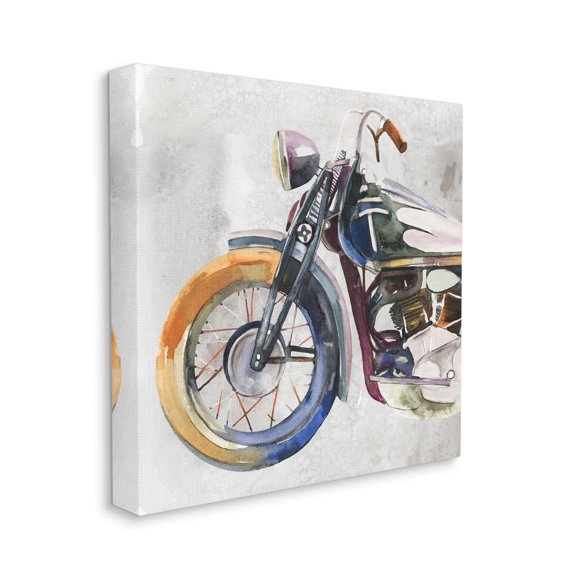 Stupell Industries Motorcycle Chopper Bike Expressive Watercolor Tones,36 x 36,Designed by Annie Warren