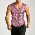 thumbnail image 6 of Landzoo Vest For Men Sequins Sleeveless V-Neck Undershirt Summer Cozy Soft Men Tank Tops Size L Rose Gold, 6 of 6