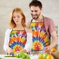 thumbnail image 5 of Colorful Rainbow Tie Dye Spiral Pattern Apron-Garden Aprons for Women with Pockets-Cotton Linen Waterproof Kitchen Cooking Gardening Aprons Adjustable for Kitchen,Cooking,BBQ and Salon 33x27 Inch, 5 of 6