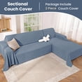 thumbnail image 4 of JIATER Couch Covers for L Shaped Sectional Sofa Covers 2-Piece Stretch Throw Sofa Slipcovers,Blue, 4 of 8