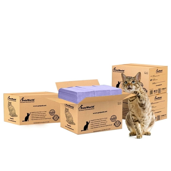 PetsWorld Universal Fit Cat Pad Refills for Litter Box, Fresh Scented, Odor Control, Pack of 800