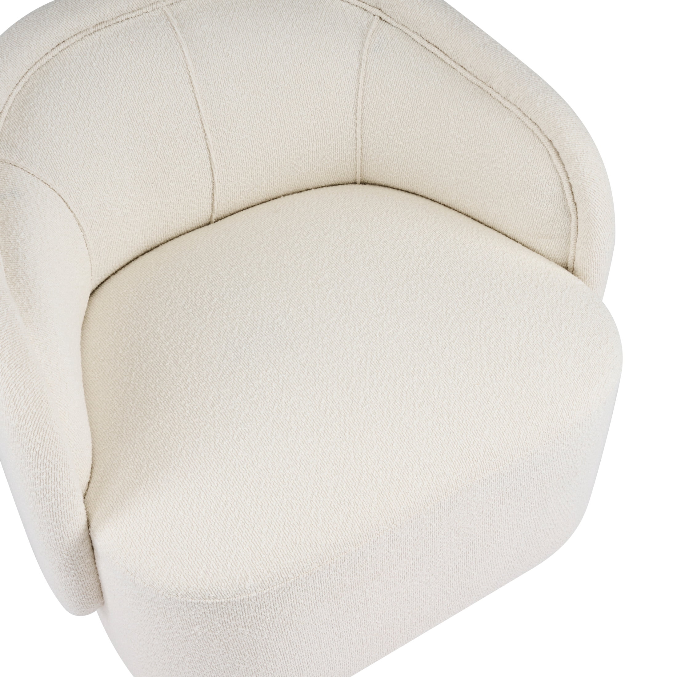 Christopher Knight Home Curved Accent Chair, Plush Boucle Upholstery, Cream