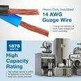 thumbnail image 5 of Appliance Extension Cord - 9ft Heavy Duty Extension Wire for Air Conditioner, Refrigerator, & All Major Appliances - 14 Gauge High Voltage 3 Prong Flat-End Appliance Cord for Indoor Power by DDON USA, 5 of 6