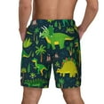 thumbnail image 4 of Daiia Dinosaurs and Flowers Mens Swim Trunks Swim Shorts Quick Dry Swim Shorts with Mesh Lining Pockets-3X-Large, 4 of 9
