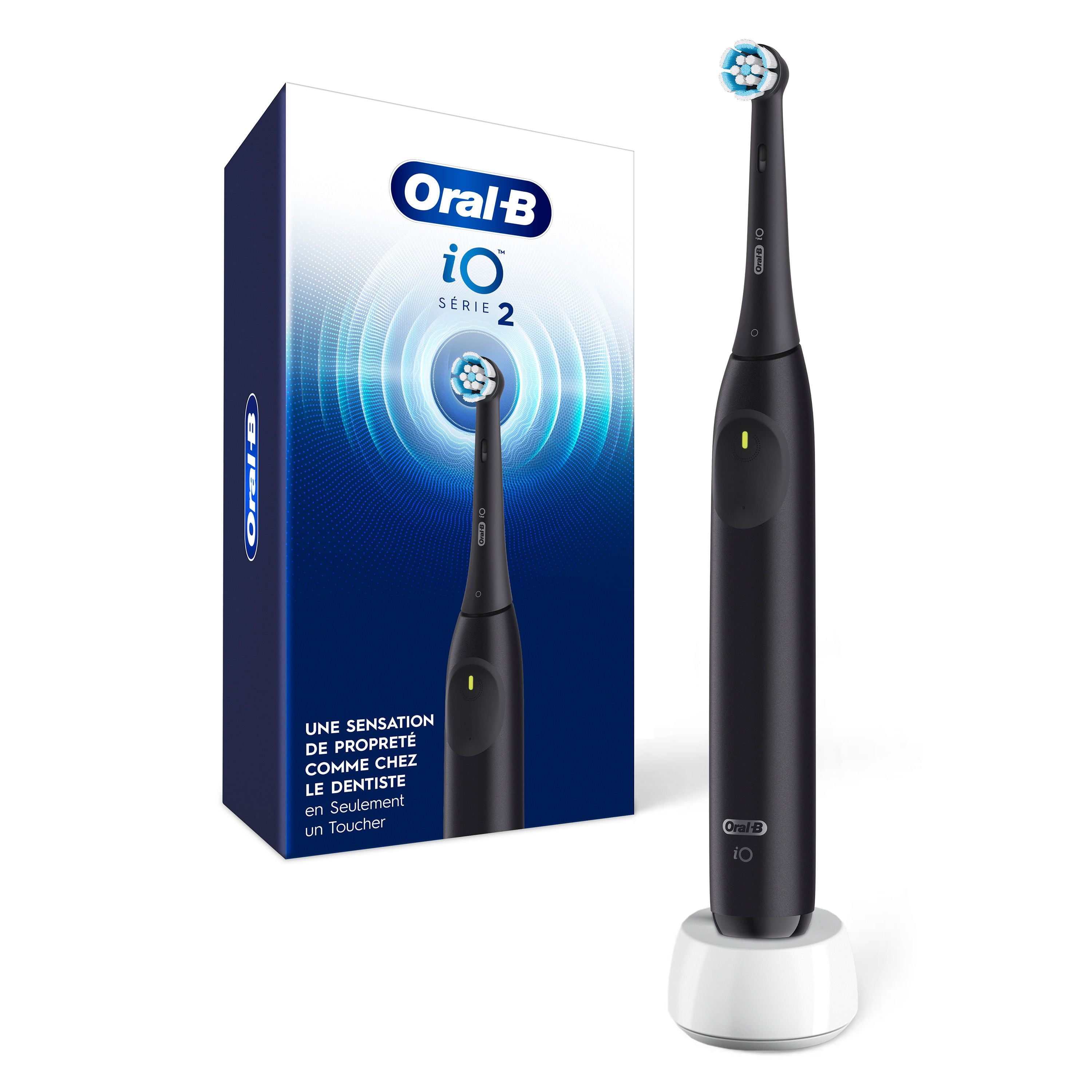 Oral-B iO Series 2 Brosse à Dents Électrique Rechargeable, avec 1 Tête de Brosse Soin Doux - Capteur de Pression Automatique pour Protéger les Gencives - 3 Modes - Minuterie de 2 Min