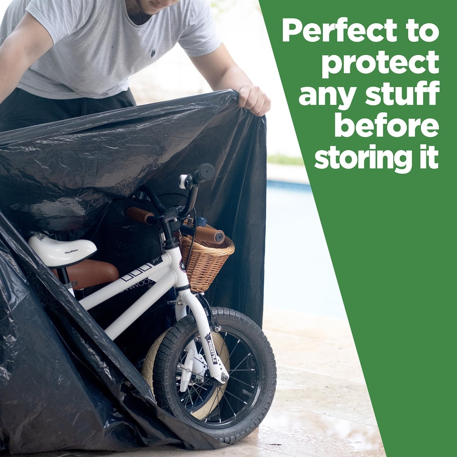 Gallon Trash Bags Heavy Duty, Black Garbage Bags (50 COUNT) Extra Large 90, 95, 96, 100 Gallon Can Liners