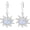 Blue, variant on Obsidian Jasper Dangle Earrings for Women, 925 Sterling Silver Sun Design Face Carving Earrings