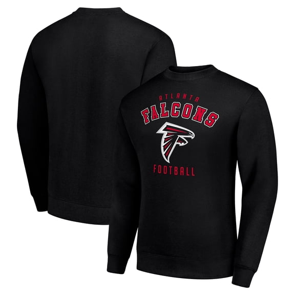 Men's Starter Black Atlanta Falcons Team Logo Pullover Sweatshirt