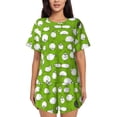 thumbnail image 1 of Fotbe Funny Sheep Doing Yoga Conjunto de Pijama Estampado para Mujer, 2 Piezas, Ropa de Dormir con Camiseta de Manga Corta y Shorts Suaves-Medium, 1 of 6