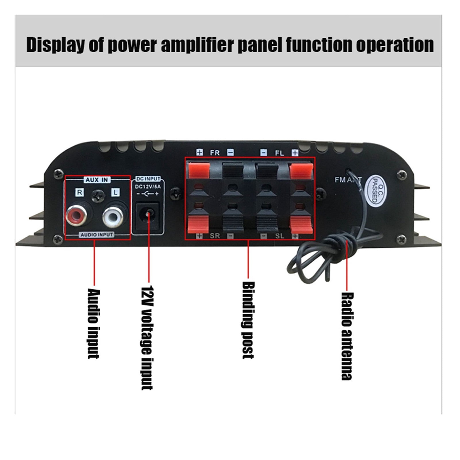 BT-998 Hifi Audio Home Digital Amplifiers Car Audio Bass Power Bluetooth Amplifier FM USB SD Radio For Subwoofer Speakers DC12V ,Powerful Sound Quality