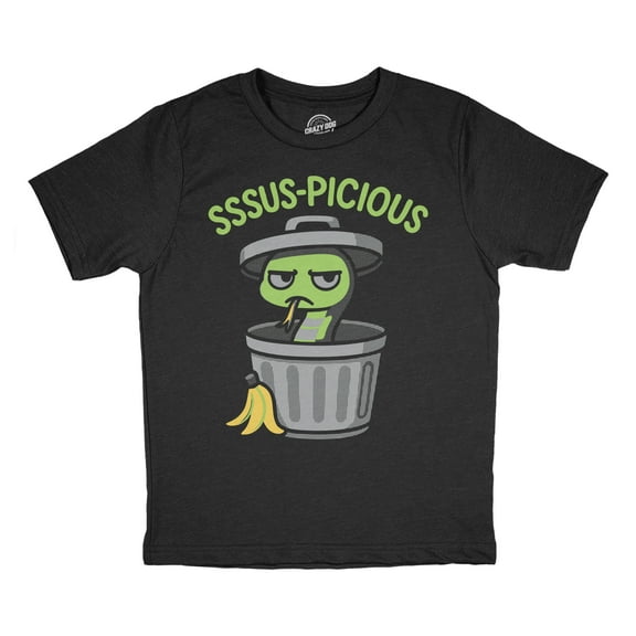 Youth Funny T Shirts Sssus-picious Sarcastic Snake Graphic Novelty Tee For Kids