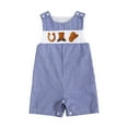 thumbnail image 1 of WUANDIXFA Barboteuse Sans Manches à Col Ras du Cou Bébé Décontractée Mignonne Été Coton Biologique Justaucorps de Base Pyjama pour Bébé Pyjama pour Bébé Fille Bleu,0-3 Mois, 1 of 6