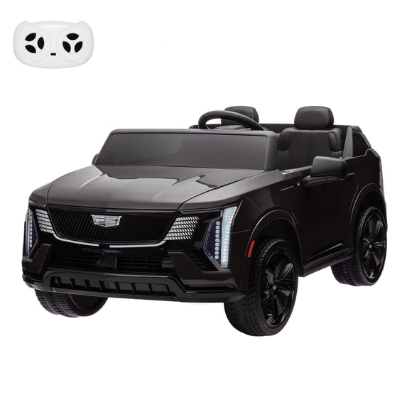 2 Seater Ride on Car for Kids 24V Licensed Cadillac Electric Car Toy Toddlers Battery Powered Ride on Truck with 2.4G Remote Control, Full-Wheel Suspension, Music, LED Lights, Black