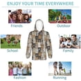 thumbnail image 5 of Picia Cartoon Bear Pattern Youth Hoodie - Warm Pullover Sweatshirt with Kangaroo Pocket, Ideal for Boys and Girls-Small, 5 of 6