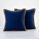 thumbnail image 1 of Funda de almohada de lino y algodón de imitación de color sólido, funda de cojín con ribete de cuerda de lino, funda de almohada para sofá, funda de almohada para mesita de noche, 1 of 5