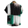 thumbnail image 2 of Nnhblu Men Short Sleeve Cotton Turndown collar Printed Hawaii T Shirts For Man Green XXL, 2 of 9