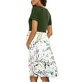 thumbnail image 3 of Women's Short Sleeve Maternity Dress Patchwork Pregnancy Clothes with Pockets, 3 of 6