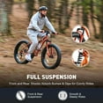VIRIBUS 26" Mountain Bike 21 Speed Full Suspension Fat Tire Bike for Men & Women Orange