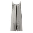 thumbnail image 3 of REORIAFEE Casual Rompers for Women Summer Overalls Shorts Baggy Comfy Beach Short Onesies Jumpsuits Square Collar Sleeveless Romper Spaghetti Strap Suspender Jumpsuit Pocket Wide Leg Pant Gray S, 3 of 5