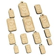 thumbnail image 1 of Mobile Tablet Phone Outline With Heart Wood Mini Charms Shapes DIY Craft Jewelry - No Hole - 25mm (7pcs), 1 of 7