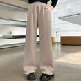 thumbnail image 4 of Otqutp Fleece Lined Sweatpants for Girls Elastic High Waist Wide Leg Baggy Joggers Pants Winter Casual Athletic Pants, 4 of 7