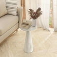 thumbnail image 6 of Pedestal Small Drink Table Round Martini Table Wood Plant Stand End Table for Small Space Living Room, Bedroom, White, 6 of 14