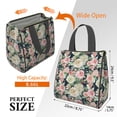 thumbnail image 3 of Pioneer Flower Floral Print Pattern Insulated Lunch Bag for Women & Adults,Large Portable Soft Cooler Lunch Bag,Thermal Food Storage Tote with Pearl Cotton,8.66L,8.75x5.75x9.5 Inch, 3 of 6