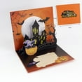 thumbnail image 3 of 4Pack Halloween Cards,3D Pop Up Card Showing Ghost Pumpkin Witch Spider Bat Tombstone Skull Head House Moon Tree best Halloween Greeting Cards for Kids, 3 of 5