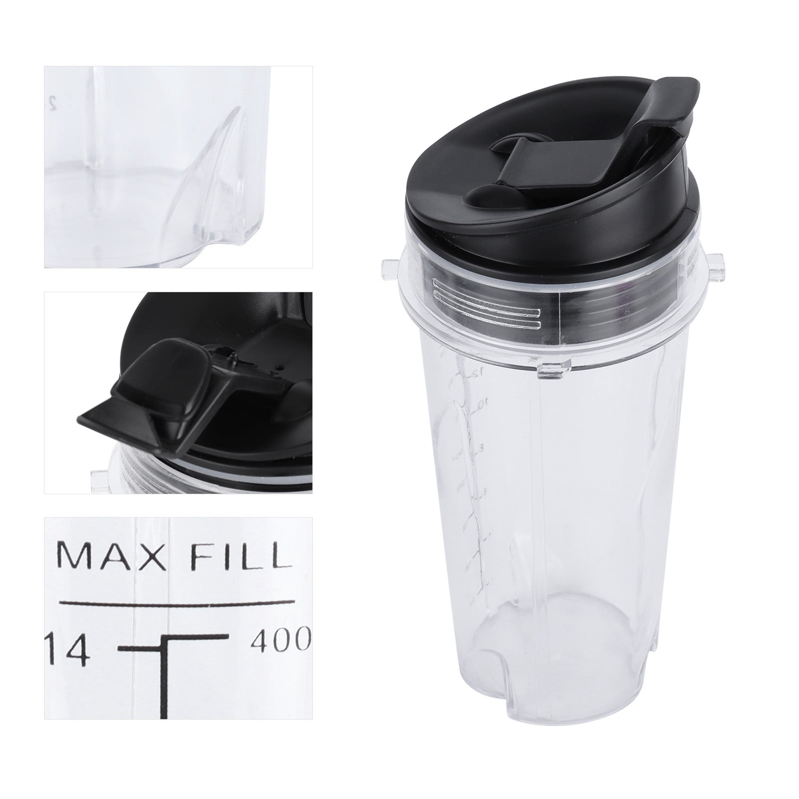 3 Pack 32 oz Cup with Sip & Seal Lid Replacement Parts 407KKU641 408KKU641  Compatible with Nutri Ninja Auto-iQ BL480 BL640 CT680 Blenders - Felji