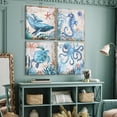 thumbnail image 5 of American Art Decor 4 Piece Teal & Green Beach Theme Canvas Wall Art Set - Home Decor Print for Living Room, Bedroom, Bathroom, & Guest Room (Monterey Bay, 16"x16"), 5 of 9