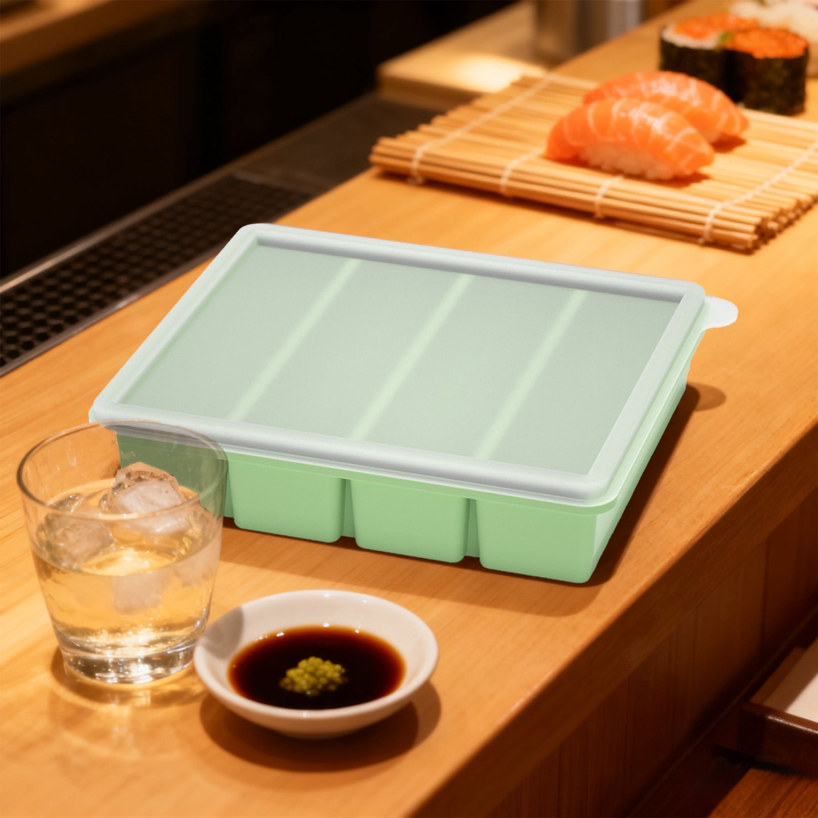 Yannianjz Large Ice Cubes Silicone Molds, Food Grade BPA-Free Ice Tray, Ice Making Box with Lid for Refrigerator, Freezer, Household